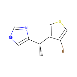 C[C@H](c1c[nH]cn1)c1cscc1Br ZINC000000026619