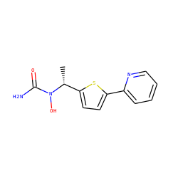 C[C@H](c1ccc(-c2ccccn2)s1)N(O)C(N)=O ZINC000013762896