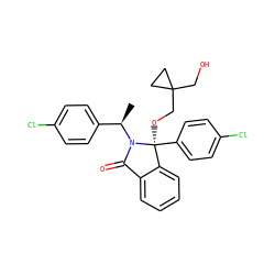 C[C@H](c1ccc(Cl)cc1)N1C(=O)c2ccccc2[C@]1(OCC1(CO)CC1)c1ccc(Cl)cc1 ZINC000066113554