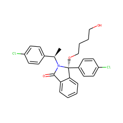 C[C@H](c1ccc(Cl)cc1)N1C(=O)c2ccccc2[C@]1(OCCCCO)c1ccc(Cl)cc1 ZINC000066128723