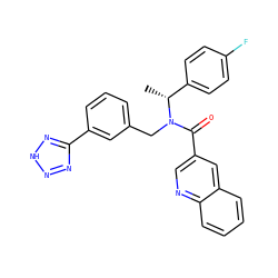 C[C@H](c1ccc(F)cc1)N(Cc1cccc(-c2nn[nH]n2)c1)C(=O)c1cnc2ccccc2c1 ZINC000473111852