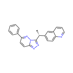 C[C@H](c1ccc2ncccc2c1)c1nnc2ccc(-c3ccccc3)nn12 ZINC000139762435