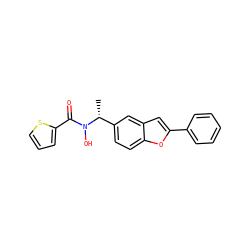 C[C@H](c1ccc2oc(-c3ccccc3)cc2c1)N(O)C(=O)c1cccs1 ZINC000013738958