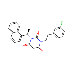 C[C@H](c1cccc2ccccc12)N1C(=O)CC(=O)N(CCc2cccc(Cl)c2)C1=O ZINC000101678101