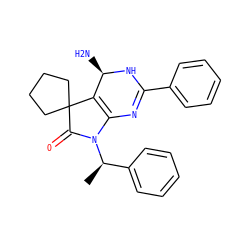 C[C@H](c1ccccc1)N1C(=O)C2(CCCC2)C2=C1N=C(c1ccccc1)N[C@@H]2N ZINC000026500808