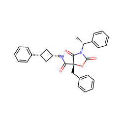 C[C@H](c1ccccc1)N1C(=O)O[C@](Cc2ccccc2)(C(=O)N[C@H]2C[C@@H](c3ccccc3)C2)C1=O ZINC000101689410
