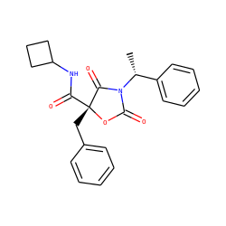 C[C@H](c1ccccc1)N1C(=O)O[C@](Cc2ccccc2)(C(=O)NC2CCC2)C1=O ZINC000096273473