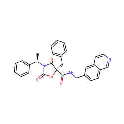 C[C@H](c1ccccc1)N1C(=O)O[C@](Cc2ccccc2)(C(=O)NCc2ccc3cnccc3c2)C1=O ZINC000096273462