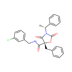 C[C@H](c1ccccc1)N1C(=O)O[C@](Cc2ccccc2)(C(=O)NCc2cccc(Cl)c2)C1=O ZINC000096273489