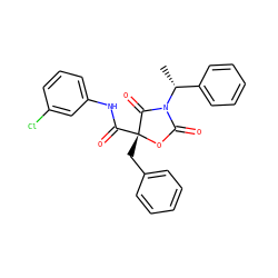 C[C@H](c1ccccc1)N1C(=O)O[C@](Cc2ccccc2)(C(=O)Nc2cccc(Cl)c2)C1=O ZINC000096273479