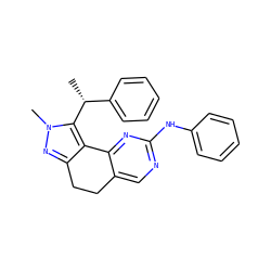 C[C@H](c1ccccc1)c1c2c(nn1C)CCc1cnc(Nc3ccccc3)nc1-2 ZINC000143032823