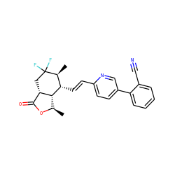 C[C@H]1[C@H](/C=C/c2ccc(-c3ccccc3C#N)cn2)[C@@H]2[C@@H](C)OC(=O)[C@@H]2CC1(F)F ZINC000204922800