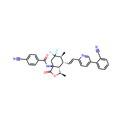 C[C@H]1[C@H](/C=C/c2ccc(-c3ccccc3C#N)cn2)[C@@H]2[C@@H](C)OC(=O)[C@]2(NC(=O)c2ccc(C#N)cc2)CC1(F)F ZINC001772592343