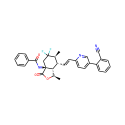 C[C@H]1[C@H](/C=C/c2ccc(-c3ccccc3C#N)cn2)[C@@H]2[C@@H](C)OC(=O)[C@]2(NC(=O)c2ccccc2)CC1(F)F ZINC001772621781