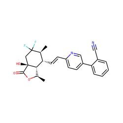 C[C@H]1[C@H](/C=C/c2ccc(-c3ccccc3C#N)cn2)[C@@H]2[C@@H](C)OC(=O)[C@]2(O)CC1(F)F ZINC001772585283