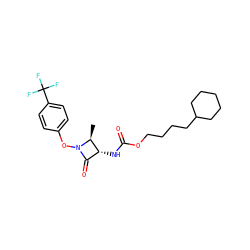 C[C@H]1[C@H](NC(=O)OCCCCC2CCCCC2)C(=O)N1Oc1ccc(C(F)(F)F)cc1 ZINC001772652677