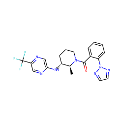 C[C@H]1[C@H](Nc2cnc(C(F)(F)F)cn2)CCCN1C(=O)c1ccccc1-n1nccn1 ZINC000225823057