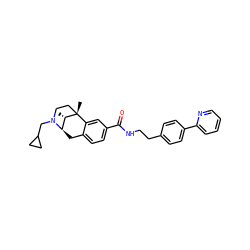 C[C@H]1[C@H]2Cc3ccc(C(=O)NCCc4ccc(-c5ccccn5)cc4)cc3[C@@]1(C)CCN2CC1CC1 ZINC000101672196