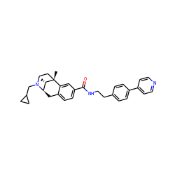 C[C@H]1[C@H]2Cc3ccc(C(=O)NCCc4ccc(-c5ccncc5)cc4)cc3[C@@]1(C)CCN2CC1CC1 ZINC000101672216