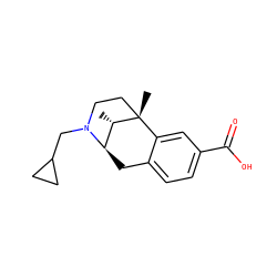 C[C@H]1[C@H]2Cc3ccc(C(=O)O)cc3[C@@]1(C)CCN2CC1CC1 ZINC000100877694