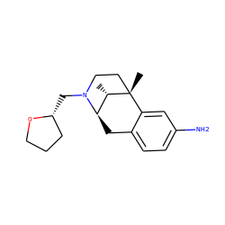 C[C@H]1[C@H]2Cc3ccc(N)cc3[C@@]1(C)CCN2C[C@@H]1CCCO1 ZINC000100935596