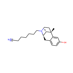 C[C@H]1[C@H]2Cc3ccc(O)cc3[C@@]1(C)CCN2CCCCCCC#N ZINC000100871181