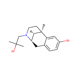 C[C@H]1[C@H]2Cc3ccc(O)cc3[C@]1(C)CCN2CC(C)(C)O ZINC000003652275