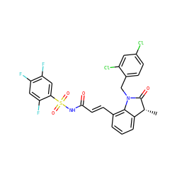 C[C@H]1C(=O)N(Cc2ccc(Cl)cc2Cl)c2c(/C=C/C(=O)NS(=O)(=O)c3cc(F)c(F)cc3F)cccc21 ZINC000049780653