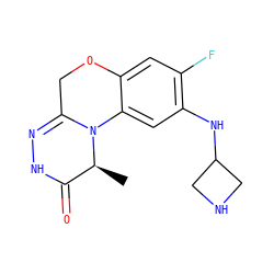 C[C@H]1C(=O)NN=C2COc3cc(F)c(NC4CNC4)cc3N21 ZINC000145743214