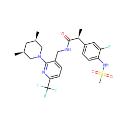 C[C@H]1C[C@@H](C)CN(c2nc(C(F)(F)F)ccc2CNC(=O)[C@@H](C)c2ccc(NS(C)(=O)=O)c(F)c2)C1 ZINC000095574028