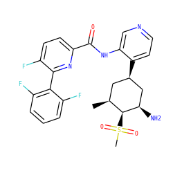 C[C@H]1C[C@@H](c2ccncc2NC(=O)c2ccc(F)c(-c3c(F)cccc3F)n2)C[C@@H](N)[C@H]1S(C)(=O)=O ZINC000149176223