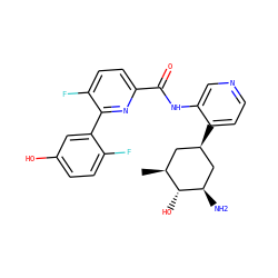 C[C@H]1C[C@@H](c2ccncc2NC(=O)c2ccc(F)c(-c3cc(O)ccc3F)n2)C[C@@H](N)[C@@H]1O ZINC000139618381