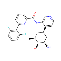 C[C@H]1C[C@@H](c2ccncc2NC(=O)c2cccc(-c3c(F)cccc3F)n2)C[C@@H](N)[C@H]1O ZINC000168352425