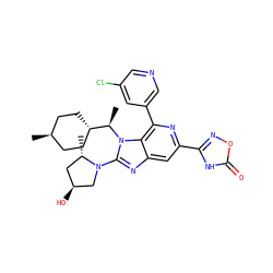 C[C@H]1C[C@H](O)CN1c1nc2cc(-c3noc(=O)[nH]3)nc(-c3cncc(Cl)c3)c2n1[C@H](C)[C@H]1CC[C@H](C)CC1 ZINC001772636093