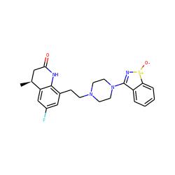 C[C@H]1CC(=O)Nc2c(CCN3CCN(c4n[s+]([O-])c5ccccc45)CC3)cc(F)cc21 ZINC000261121942