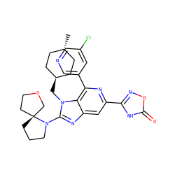 C[C@H]1CC[C@H](Cn2c(N3CCC[C@]34CCOC4)nc3cc(-c4noc(=O)[nH]4)nc(-c4cncc(Cl)c4)c32)CC1 ZINC000261081885