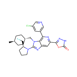 C[C@H]1CC[C@H](Cn2c(N3CCC[C@H]3CF)nc3cc(-c4n[nH]c(=O)o4)nc(-c4cncc(Cl)c4)c32)CC1 ZINC000261097597