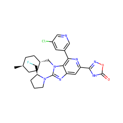 C[C@H]1CC[C@H](Cn2c(N3CCC[C@H]3CF)nc3cc(-c4noc(=O)[nH]4)nc(-c4cncc(Cl)c4)c32)CC1 ZINC000261136597