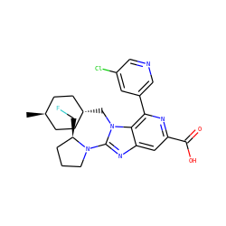 C[C@H]1CC[C@H](Cn2c(N3CCC[C@H]3CF)nc3cc(C(=O)O)nc(-c4cncc(Cl)c4)c32)CC1 ZINC000261114826