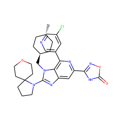 C[C@H]1CC[C@H](Cn2c(N3CCCC34CCOCC4)nc3cc(-c4noc(=O)[nH]4)nc(-c4cncc(Cl)c4)c32)CC1 ZINC000261138241