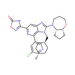C[C@H]1CC[C@H](Cn2c(N3CCCO[C@@H]4CCC[C@@H]43)nc3cc(-c4noc(=O)[nH]4)nc(-c4cncc(Cl)c4)c32)CC1 ZINC000261128018