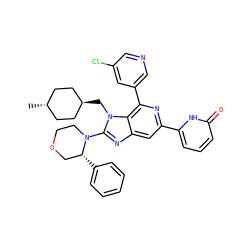 C[C@H]1CC[C@H](Cn2c(N3CCOC[C@H]3c3ccccc3)nc3cc(-c4cccc(=O)[nH]4)nc(-c4cncc(Cl)c4)c32)CC1 ZINC000261101231