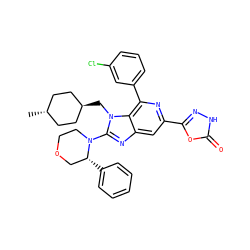 C[C@H]1CC[C@H](Cn2c(N3CCOC[C@H]3c3ccccc3)nc3cc(-c4n[nH]c(=O)o4)nc(-c4cccc(Cl)c4)c32)CC1 ZINC000261178862