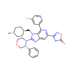C[C@H]1CC[C@H](Cn2c(N3CCOC[C@H]3c3ccccc3)nc3cc(-c4noc(=O)[nH]4)nc(-c4cccc(Cl)c4)c32)CC1 ZINC000261098800