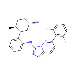 C[C@H]1CC[C@H](N)CN1c1ccncc1Nc1ncc2ccc(-c3c(F)cccc3F)nn12 ZINC000144141085