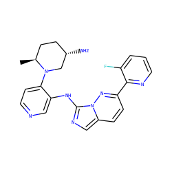 C[C@H]1CC[C@H](N)CN1c1ccncc1Nc1ncc2ccc(-c3ncccc3F)nn12 ZINC000215800166