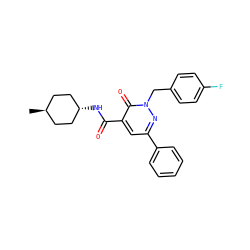 C[C@H]1CC[C@H](NC(=O)c2cc(-c3ccccc3)nn(Cc3ccc(F)cc3)c2=O)CC1 ZINC001772648026