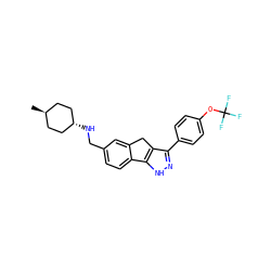 C[C@H]1CC[C@H](NCc2ccc3c(c2)Cc2c(-c4ccc(OC(F)(F)F)cc4)n[nH]c2-3)CC1 ZINC000253660146