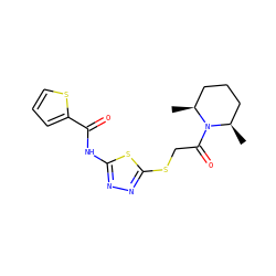 C[C@H]1CCC[C@@H](C)N1C(=O)CSc1nnc(NC(=O)c2cccs2)s1 ZINC000004410388