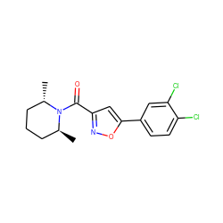 C[C@H]1CCC[C@H](C)N1C(=O)c1cc(-c2ccc(Cl)c(Cl)c2)on1 ZINC000003908502
